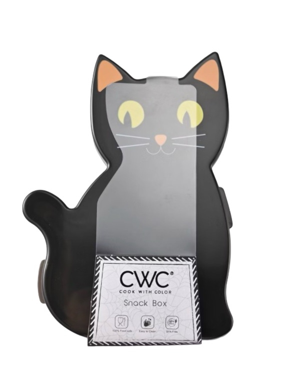 CWC Black Cat Halloween Personal Sized Snack Box Food Storage Container